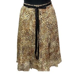 Silk Animal Print Skirt